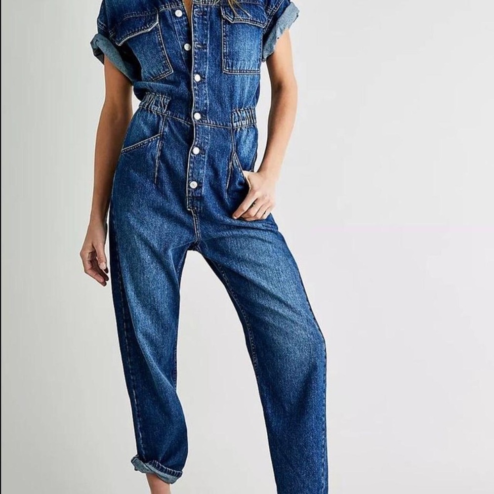 Free People Marci Denim Jumpsuit